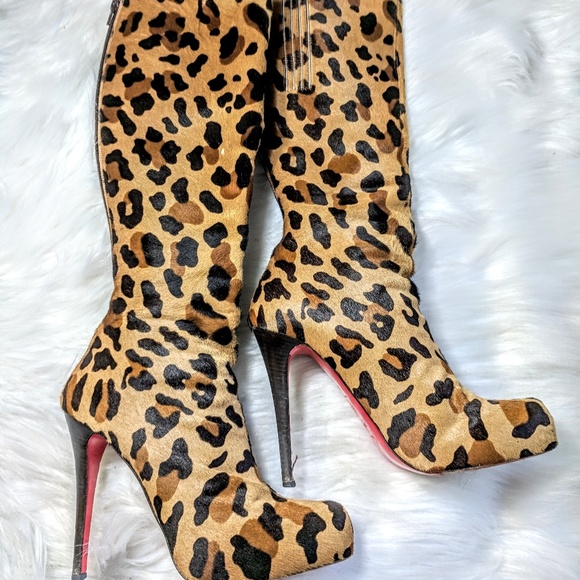 *SOLD* Cristian Louboutin Leopard Ponyhair Boots - Picture 5 of 8
